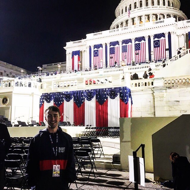Have no fear. Zac Gaetano, High Point '17, is on the scene, sporting letters no doubt. #inauguration #betaredwhiteandblue <a href="/beta_highpoint/">Beta Theta Pi - HPU</a>