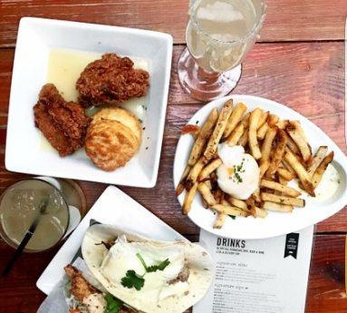 What’s for dinner tonight? We’re having duck fat fries, fish tacos and fried chicken and biscuits Photo: dinewithshayda #tonightatthesow