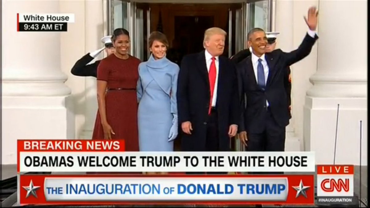 nestedforloop's tweet image. well, How ironic. Barack and Melania in blue, Michelle and Donald Trump in Red. #InaugurationDay