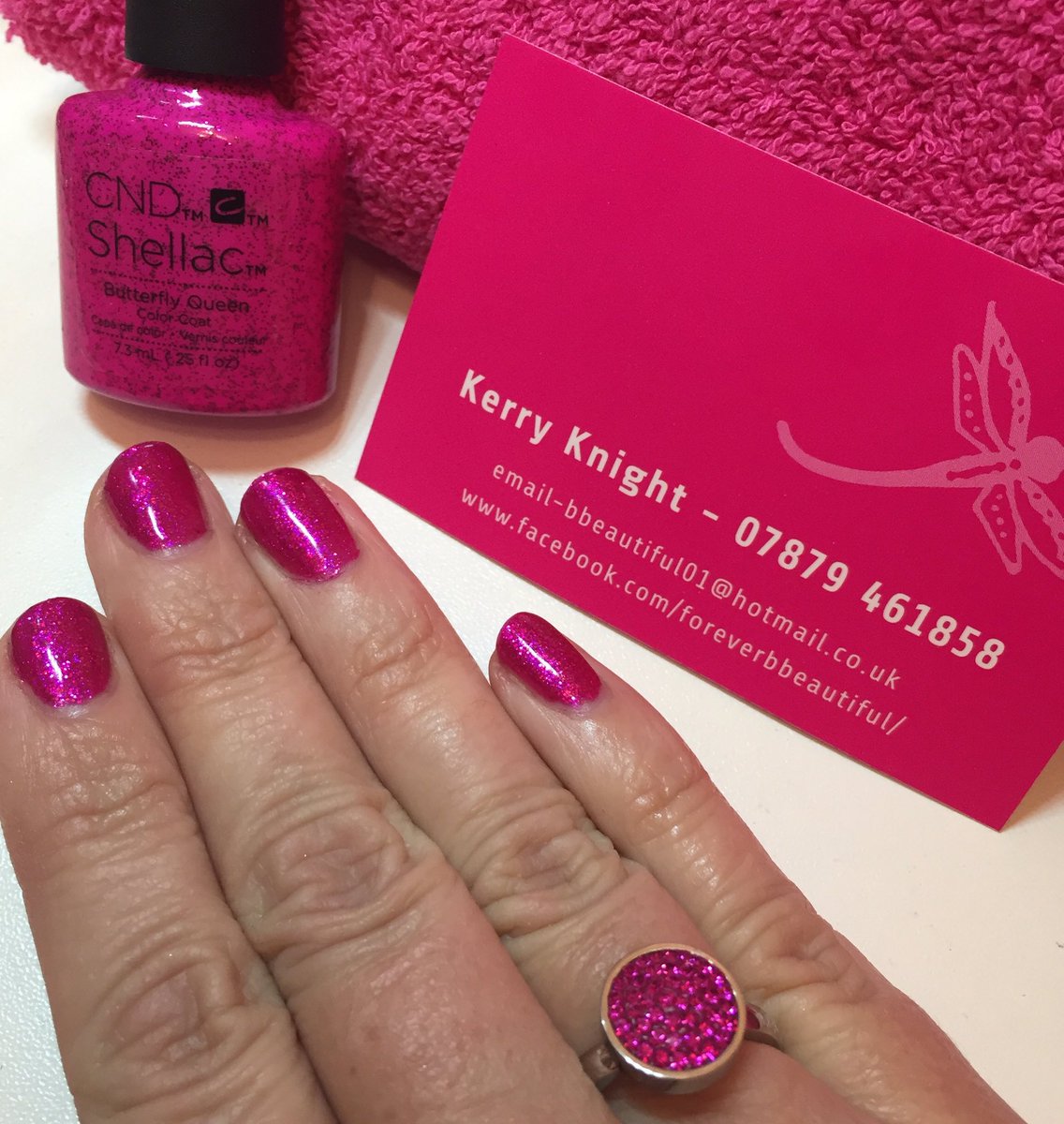 KerryBbeautiful's tweet photo. Love that my favourite colour shellac matches my ring 😂 https://t.co/7hlV4fLkTj