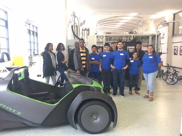 life_5830's tweet photo. Had a great time learning about engineering with Local Motors. Thank you @localmotors and @FIRSTChesapeake #omgrobots #frc5830 #STEM https://t.co/dd4s77V5UO