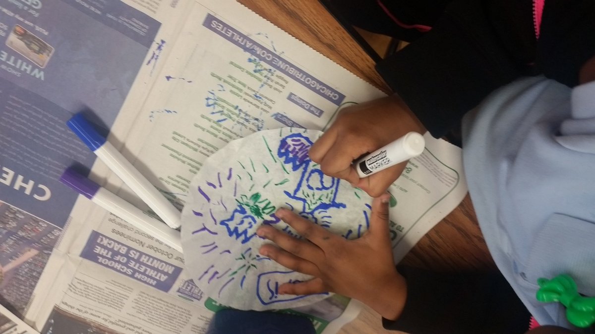 K/1st grade creating Macchia sculpture with coffe filters. And yes they know what Macchia means.