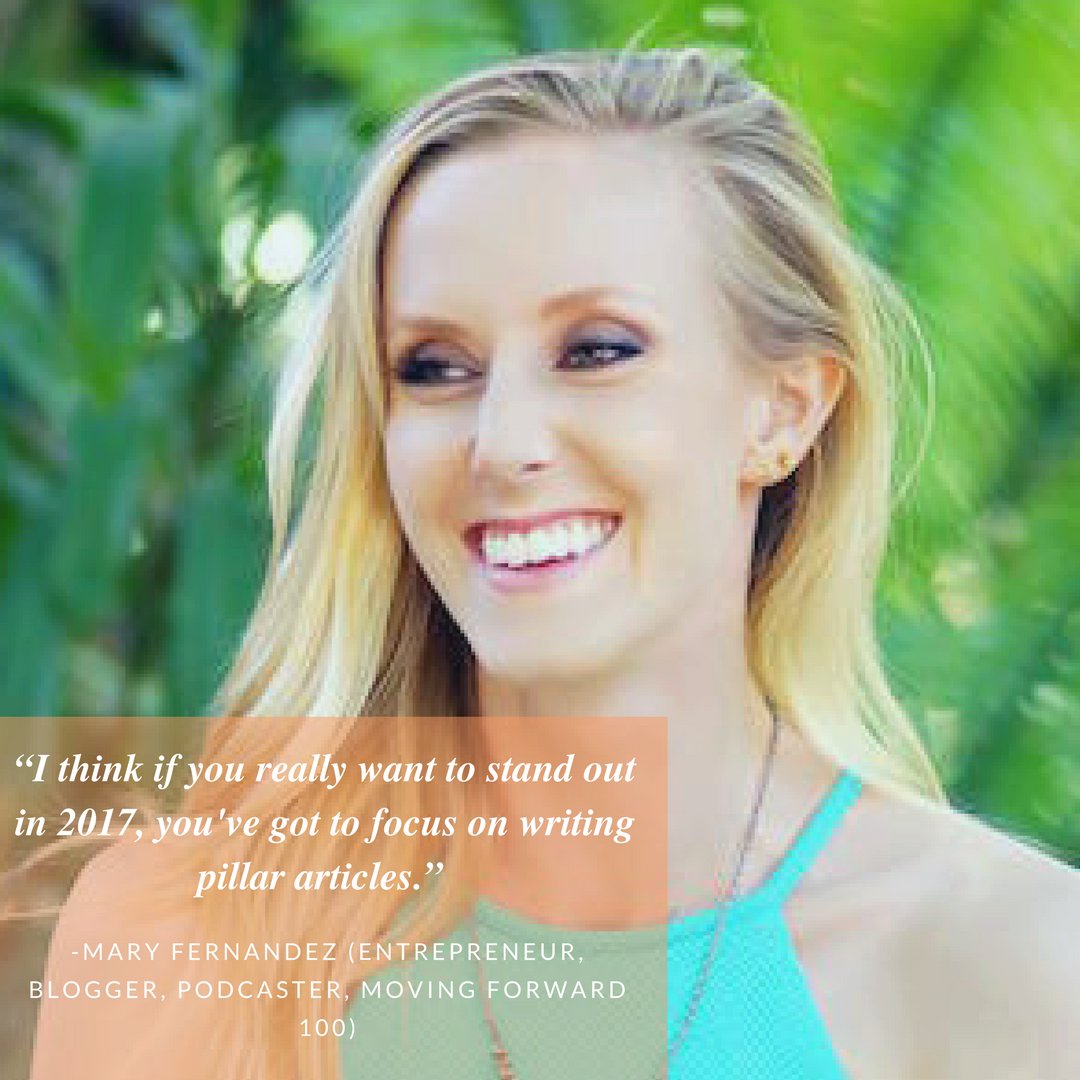 bemovingforward's tweet photo. The key to standing out in 2017 w/ content #knowledgeburst from @maryefern on #MFPodcast 100, listen here: https://t.co/RsQIxz8fmd https://t.co/WYoiUUBX32