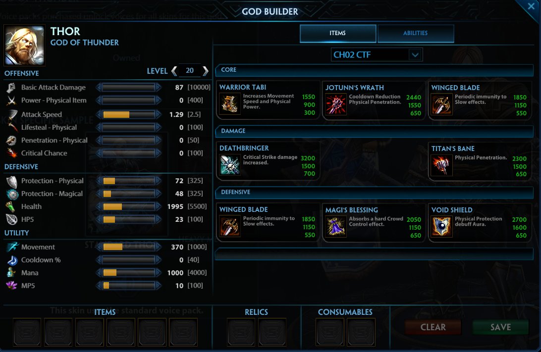SmiteDatamining's tweet photo. Seems like Hi-Rez didn't clean this:

You can see Recommended build for CTF challenge in god builder https://t.co/OK9Fc27Shf