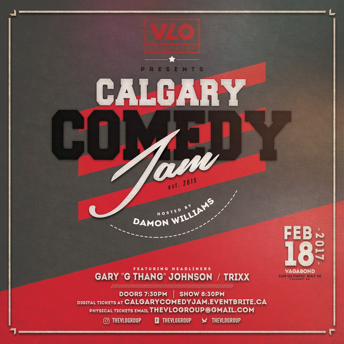 thevlogroup's tweet photo. Get your tickets now for the #CalgaryComedyJam on February 18th @vagabondcalgary tickets available at https://t.co/5b8FfPI0Sm #VLOComedy https://t.co/S9Co7Ba9bL