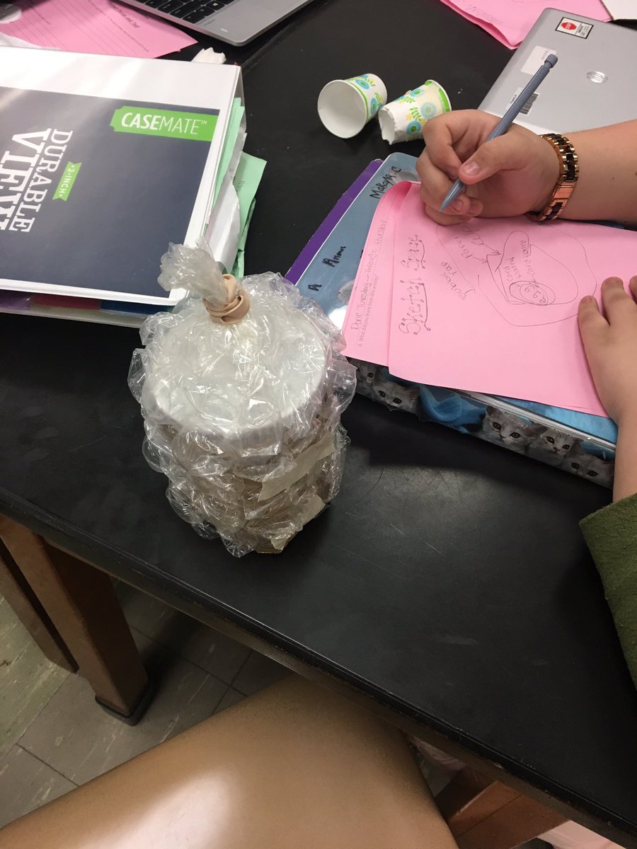 ScienceRoom13's tweet photo. Students are eggstatic about designing, building and testing their egg helmets for forces and motion. https://t.co/m7agAtRHSW