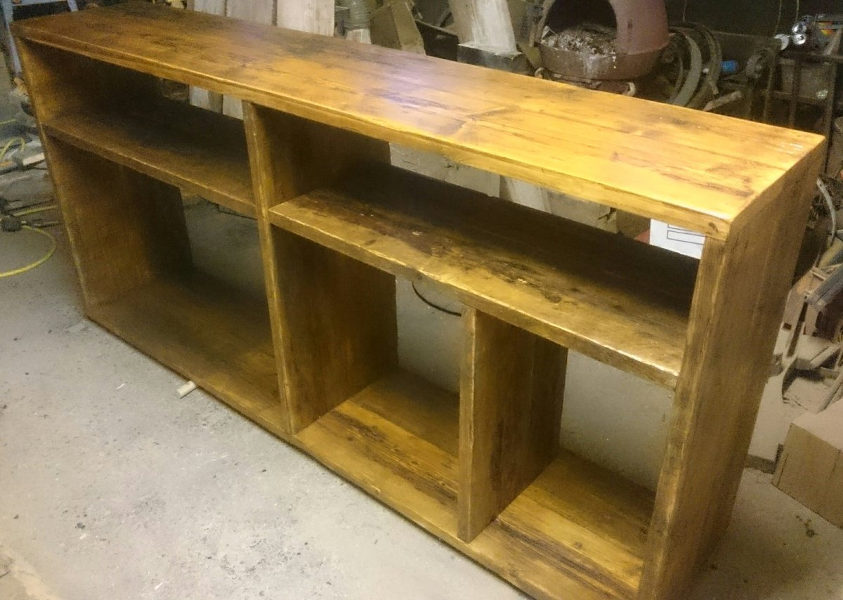 AdjustDesigns's tweet image. Bespoke side unit in progress to house wine bottles and glasses, two wine machines and a cupboard to hide the nitrogen machine. #reclaimed