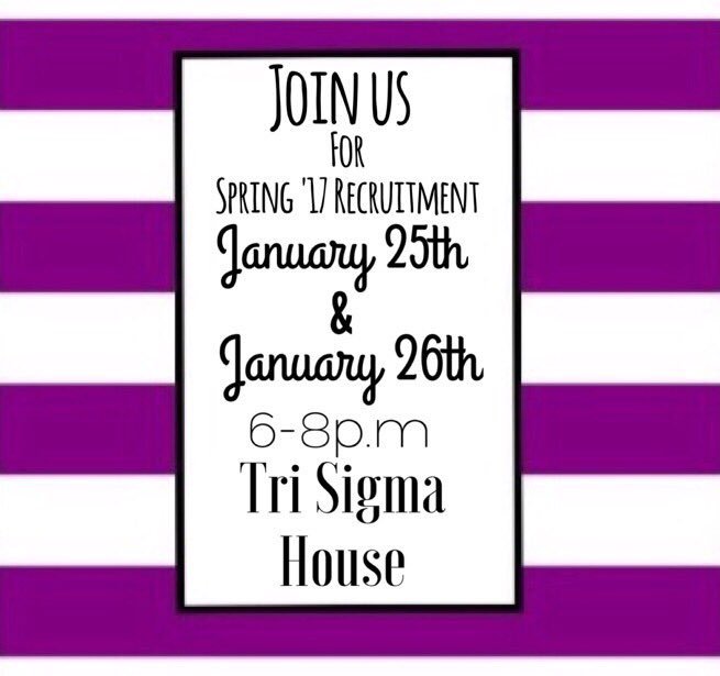 Guess what time it is?! Join Sigma Sigma Sigma for spring recruitment! #gogreekgobears