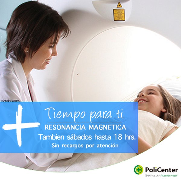 Policenter_cl's tweet photo. Recuerda que en #Policenter la Resonancia magnética la puedes realizar los días Sábados hasta las 18 Hrs y sin recargo por Atención! https://t.co/NQXbxDqFp2