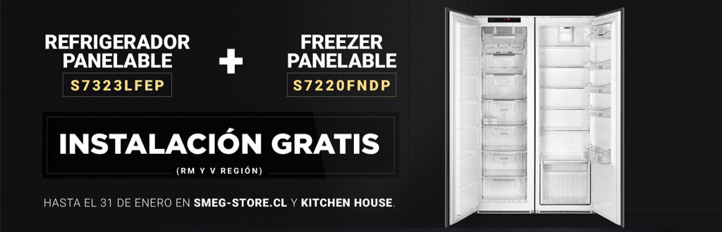 Increíble!! Solo por Enero, compra el refrigerador + freezer panelable Smeg y obtén instalación gratis (RM y VRegión)