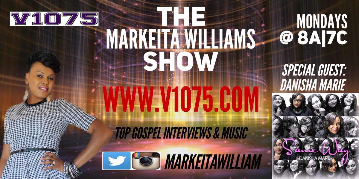markeitawilliam's tweet photo. Catch @DanishaMarie_W on my show Monday at 8A|7C on https://t.co/PJRVXbhwGe!!! #markeitawilliams #v1075 #danishamarie https://t.co/Qh5sqE9KKD