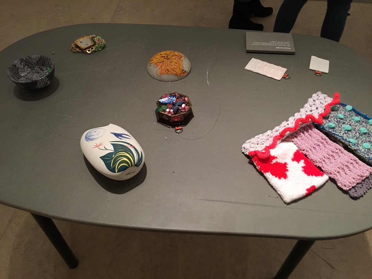 NLWallis's tweet photo. Loved the family friendly labelling and touch table to explore materials @The_Herbert #madeintm https://t.co/IcmZNFBNot