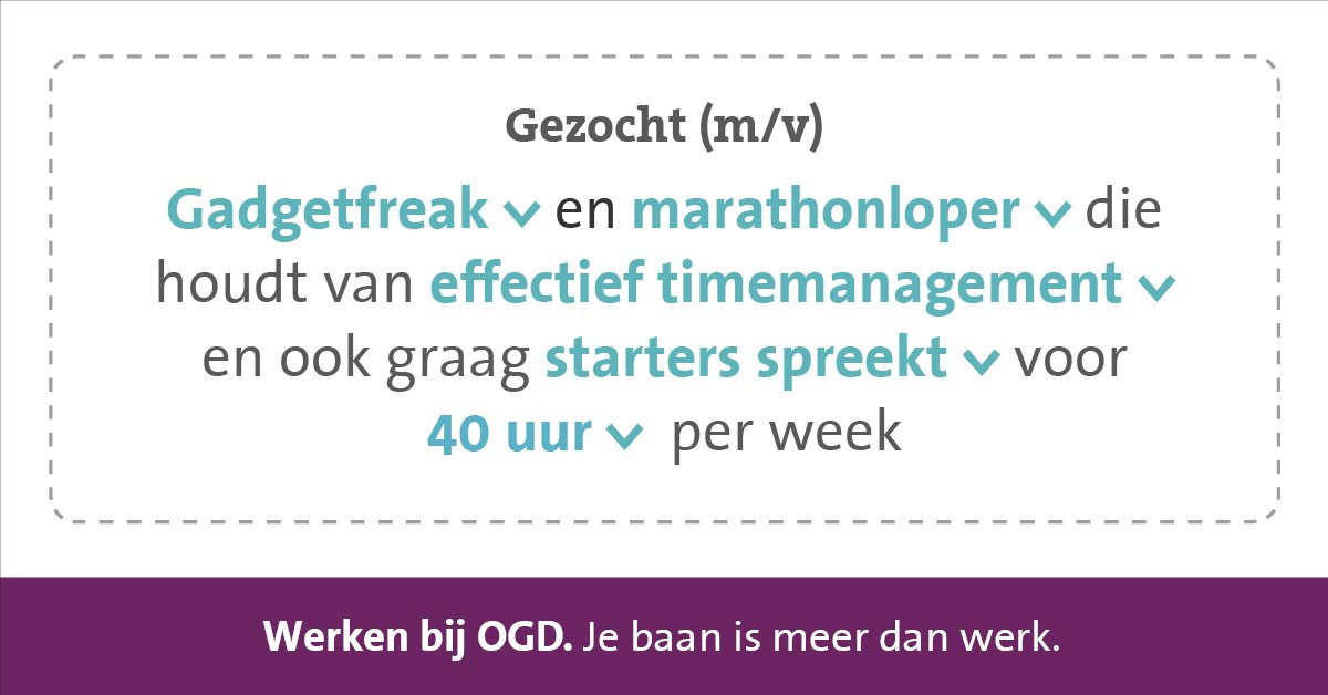 werkenbijogd's tweet photo. We zoeken een nieuwe P&amp;O adviseur bij @OGD_ict . Maak jij medewerkers blij? #vacature #jebaanismeerdanwerk | https://t.co/RjGojiMPd6