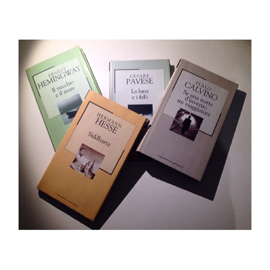 JackeINPROGRESS's tweet photo. Grazie nonno..
#ErnestHemingway #HermanHesse #CesarePavese #ItaloCalvino https://t.co/TSyX7wP9dh