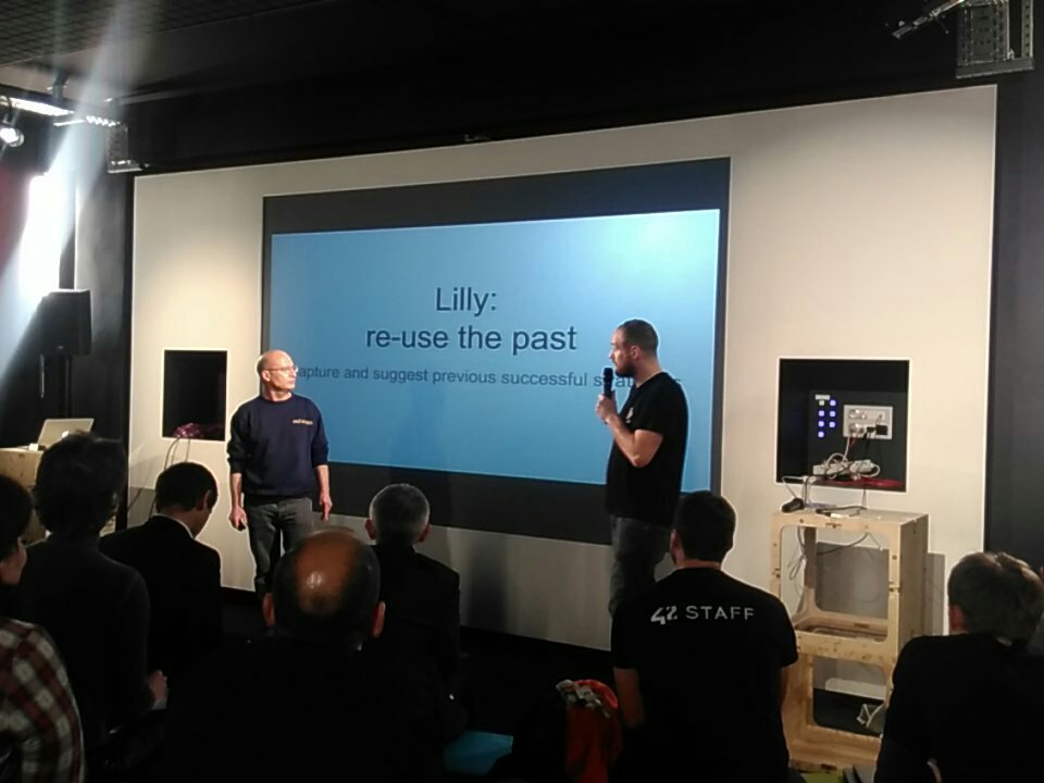 m_boussard's tweet photo. Demo9: reuse the past : what should we do if no procedure are available @craft_ai #hacktheui #craftaipowered https://t.co/n3ZCiKh1ei