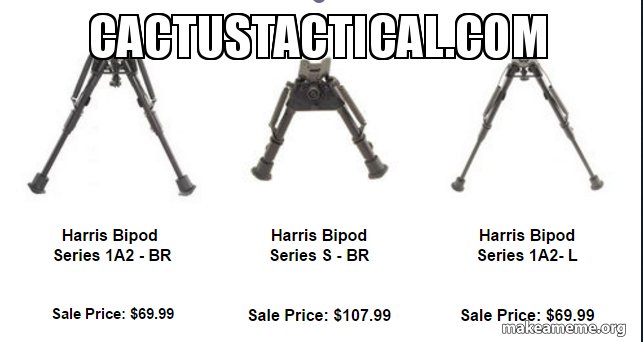 cactustactical's tweet photo. #harrisbipods #cactustactical #aluminumalloy #maxiumstrength #rifles #boltactionrifles #adjustableforheight #shoponline #tactical #2a # https://t.co/yaIwzJ9O4E
