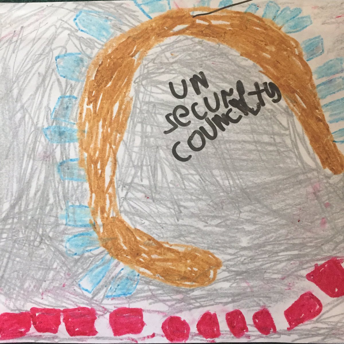 AmbPower44's tweet image. I will miss many things @ UN, esp teaching my kids abt world thru day's events.Where else wld my son have brought this art home from school?