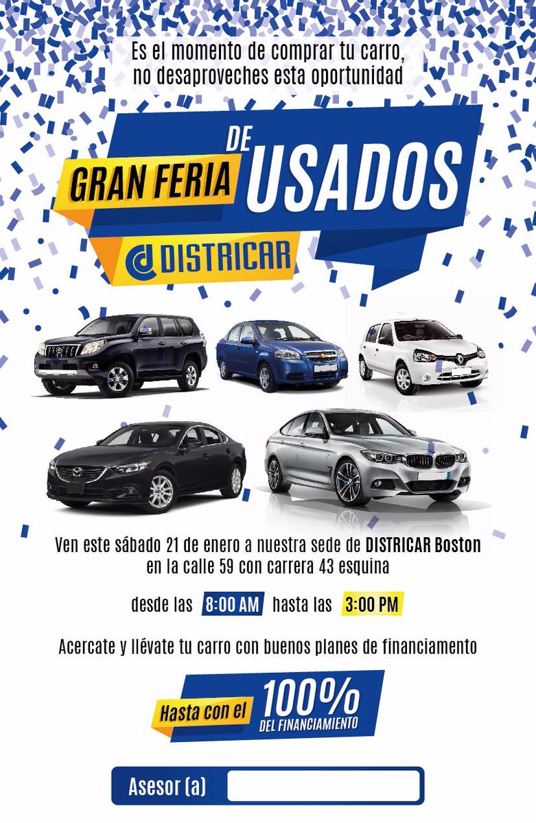 DISTRICAR's tweet photo. #Districar organiza su Primera Gran Feria del Usado en nuestra Sede Calle 59 https://t.co/AoeBUTH5yn