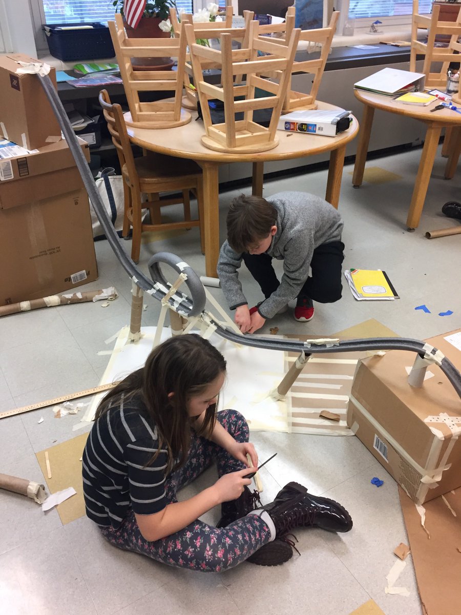 MHayesClass's tweet photo. Busy and engaged in the planning and revising of our roller coaster designs. Learning from our mistakes. #cherokeeinspires https://t.co/bVMbq3eo06