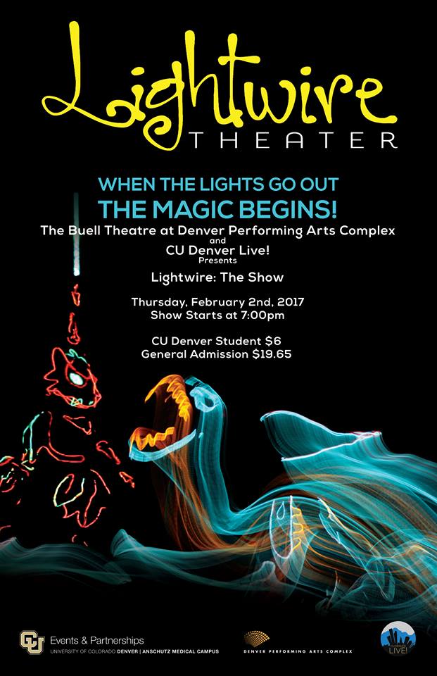 LightwireTheatr's tweet image. Hey, Denver! We will be at The Buell Theatre on Feb. 2nd for a special performance of Lightwire: The Show! Tix: bit.ly/2jgo7ZN