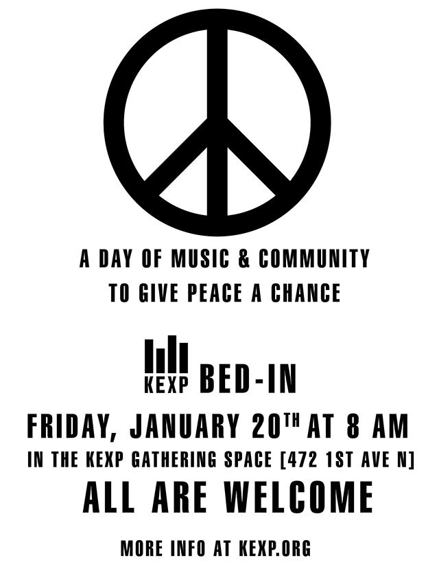kexp's tweet photo. If you can't be here at the #KEXPBedIn in person, you can watch live streaming video at: https://t.co/eQkIppIRLE https://t.co/WIF7Q9liJ6
