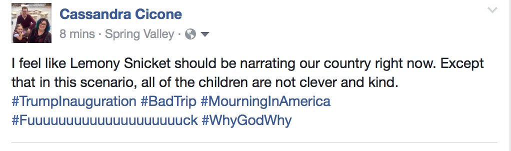 #TrumpInauguration #Inauguration #MourningInAmerica #DonaldtheUnready #TrumpInaugural #TRUMP #LemonySnicket
 #Fuuuuuuuuuuck