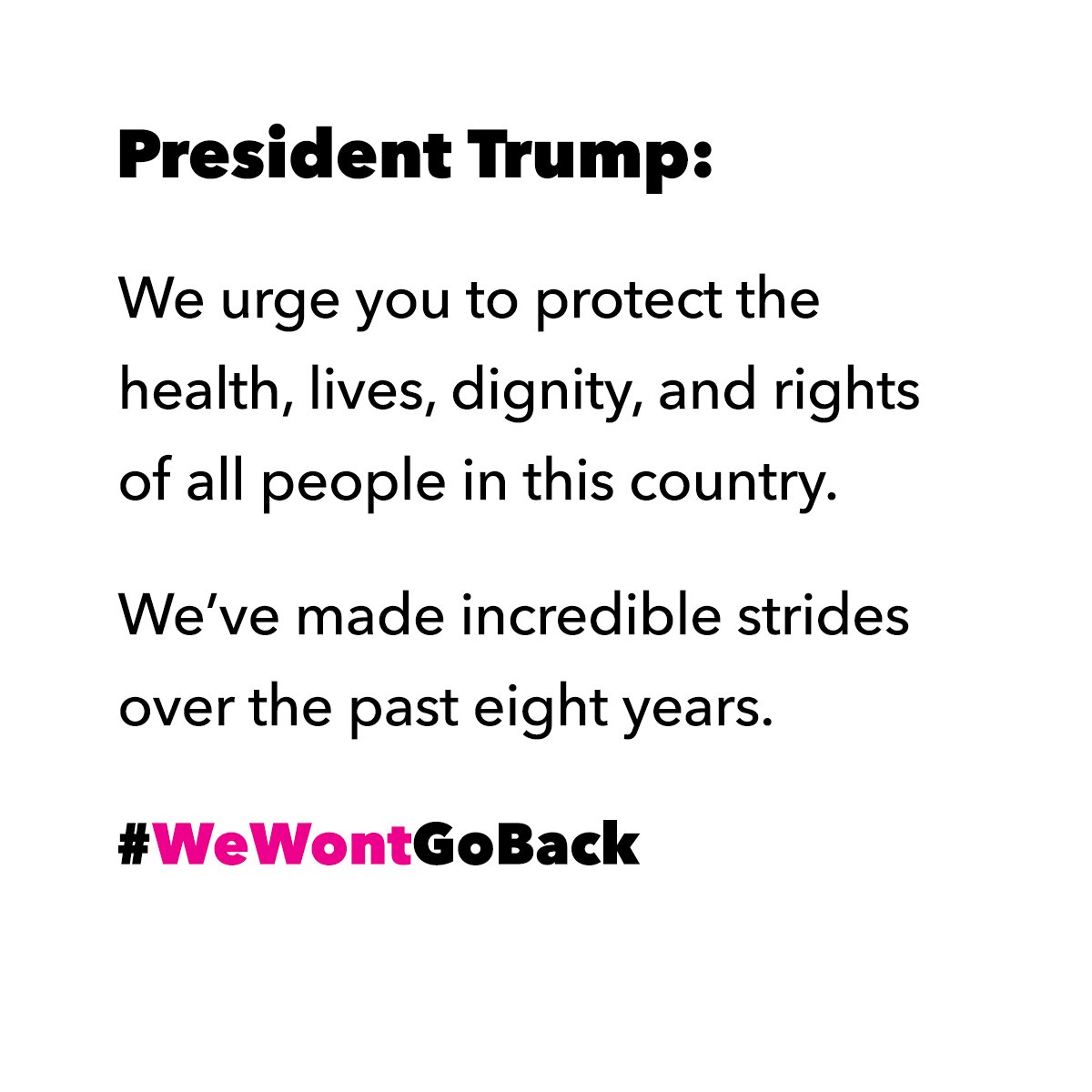 PPact's tweet photo. We have a message for President Trump: #WeWontGoBack https://t.co/rAIdaxqzZ1