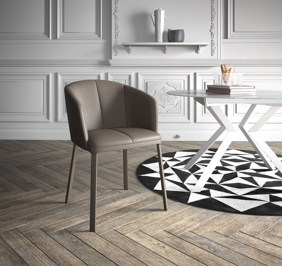 modloft's tweet photo. SPOTLIGHT: The Como Dining Chair. Fully wrapped stain-resistant #leather. Plush #cushions. Versatile. See: https://t.co/ysDdzdi97g #modloft https://t.co/DSpoiCM2Xu