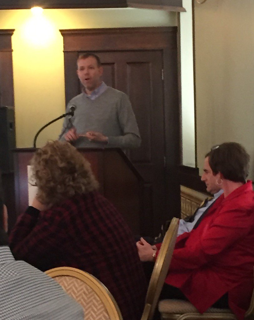 dwspinner's tweet photo. "Huntingburg is an example of how entrepreneurship can occur in small communities"  - Jason Whitney #launchindiana https://t.co/4PwfrLuadr