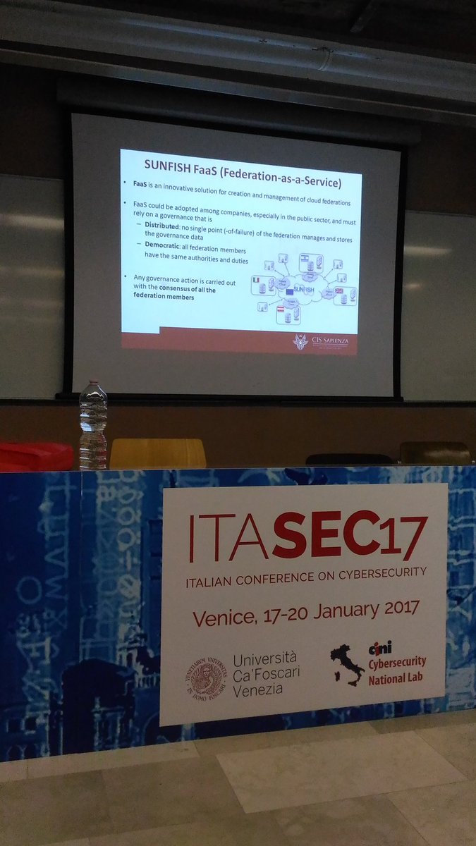 lnicoletti's tweet image. #SUNFISH_Project at #ITASEC17!