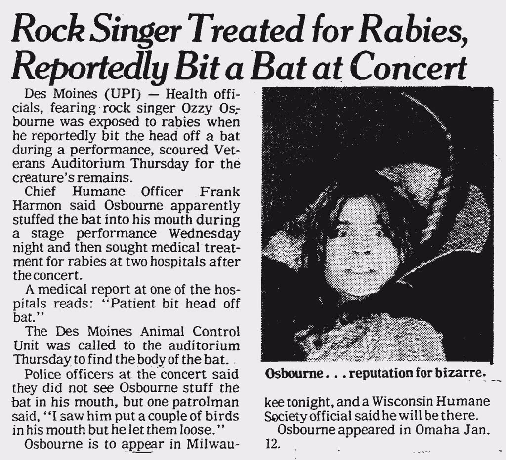 ozzy osbourne bit a bats head off