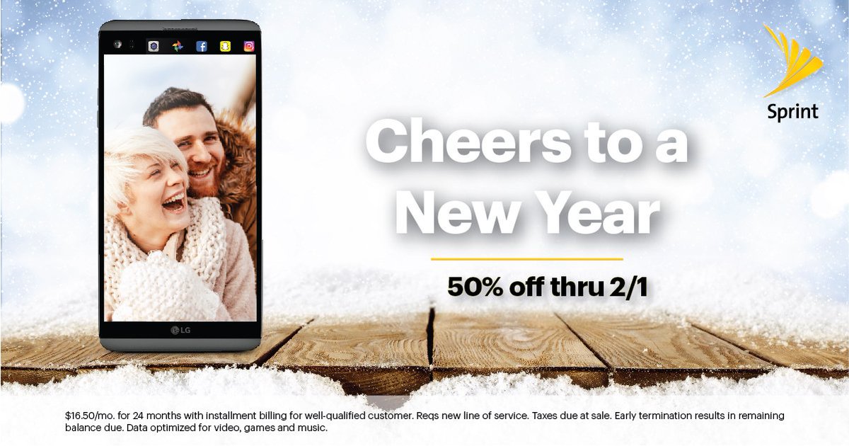 Add a line &amp; get 50% off a fresh new LG V20 for your fun new year. Now thru 2/1! Visit our store for more details.