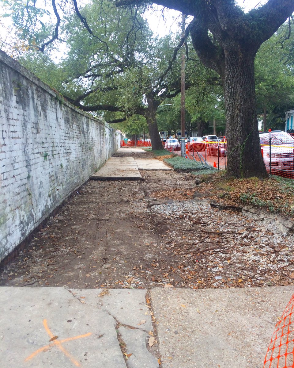 Helping to improve the sidewalk & landscape in front of the Lafayette Cemetery #1. #progresspic #lafayettecemetery #gardendistrictnola #nola