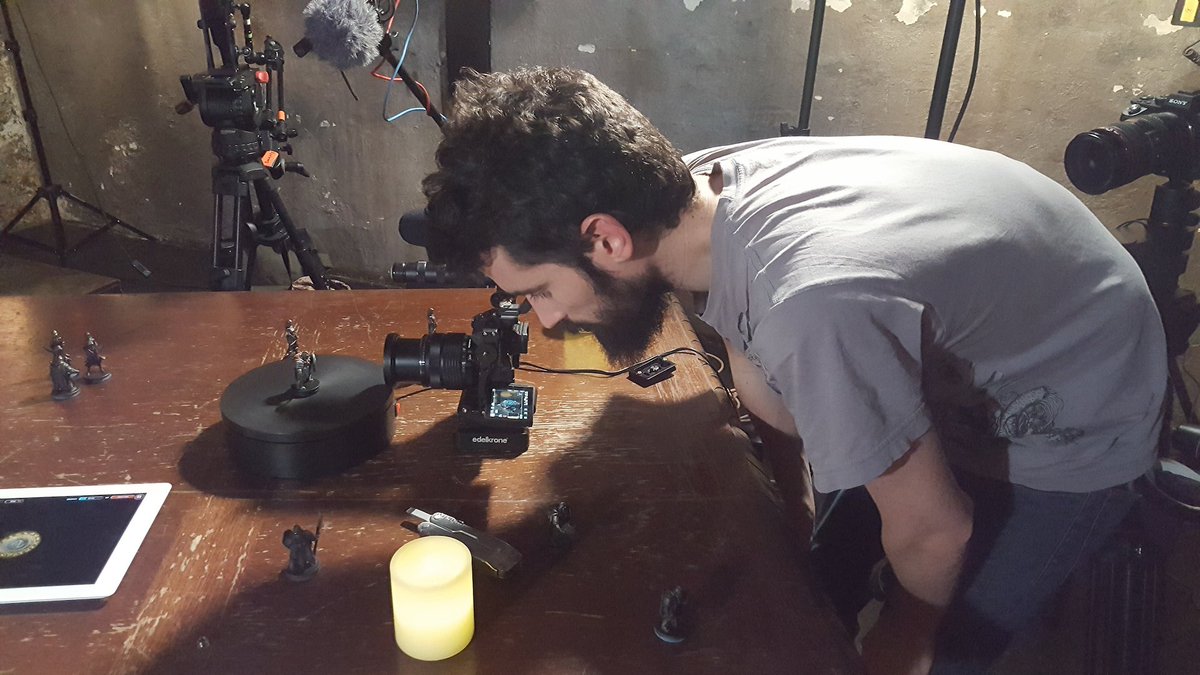 DungeonMini's tweet photo. Don't tell Groknar, the Dwarf Warrior, but he's the smallest character on set! #BehindtheScenes #IndieGame #DungeonMini https://t.co/L8OvCEs6el