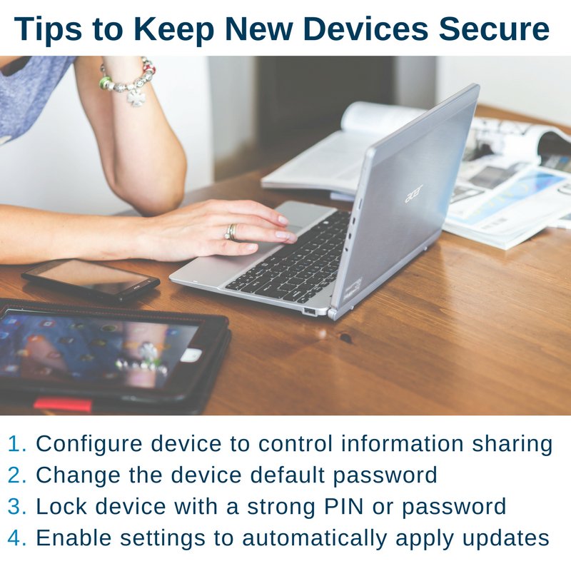 CISecurity's tweet photo. Simple steps to make sure your new device is secure. #security #cybersecurity https://t.co/LLdwGC9EIL