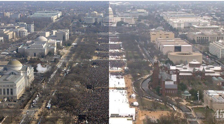 AlexandraPuffer's tweet photo. 1/20 2009 versus 1/20 2017. We don't want you, like you, or trust you, @realDonaldTrump //image via @voxdotcom #Inthisman https://t.co/em5MmlVDIA