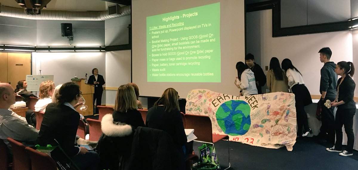EcoSchoolsCAN's tweet photo. Thrilled to have @RgssEco presenting on their EcoTeam's successes, like selling GOOS-paper notebooks as a fundraiser! #OEBoardconf https://t.co/wgjawVBtnI