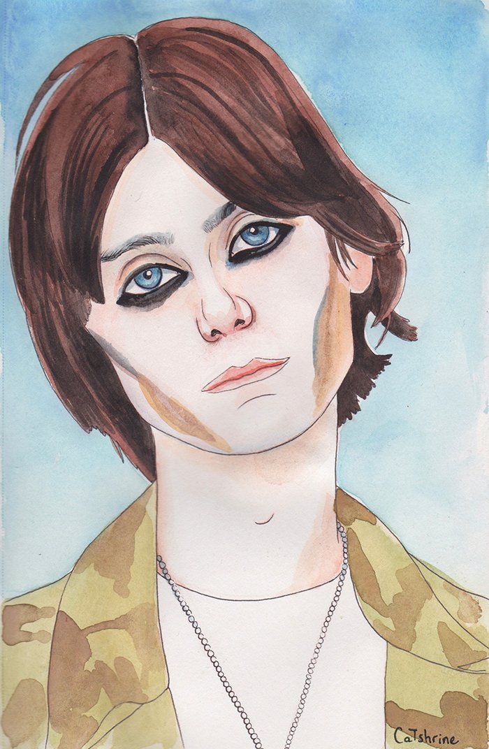 Happy Birthday, Nicky Wire! Watercolour and ink
5.5\" x 8.5\" 