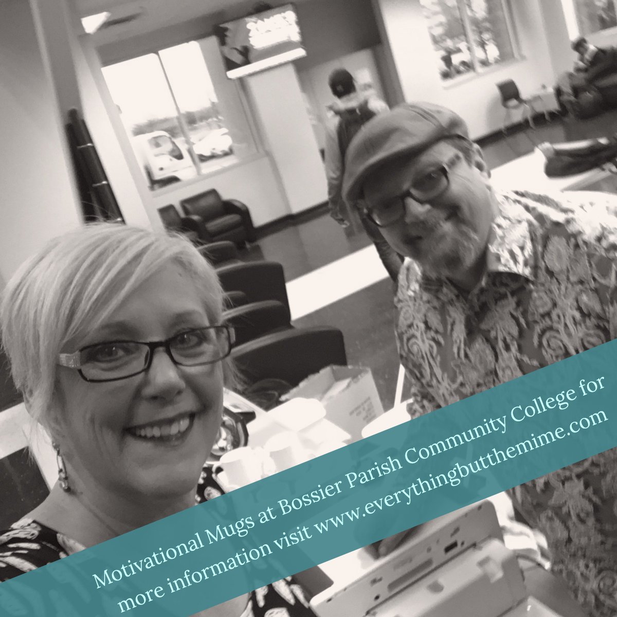 EBTMorlando's tweet photo. Motivational Mugs at Bossier Parish Community College! Learn more at https://t.co/o3gzjDOG9Q or email carol@everythingbutthemime.com. #EBTM https://t.co/CJsqRLSCEU
