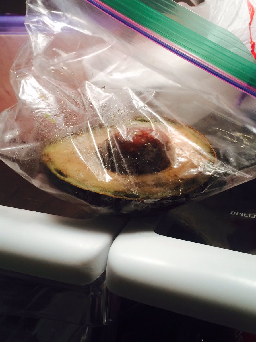 AlixsVoice's tweet photo. Taking matters into my own hands and throwing this out of the work fridge! #badavocado #coworkerissues #AlixTheDrive @943TheDrive https://t.co/PBVtzdW81U