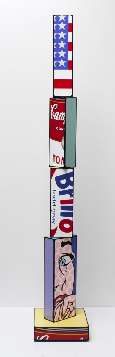 ToddGrayStudios's tweet photo. "GLORP" Totem by #ToddGrayStudios #Glorp #Totem #AmericaTheBeautiful #Soup #Popart #American #Flag #stacked #box #losangeles #LAart #create https://t.co/haO15AsplU
