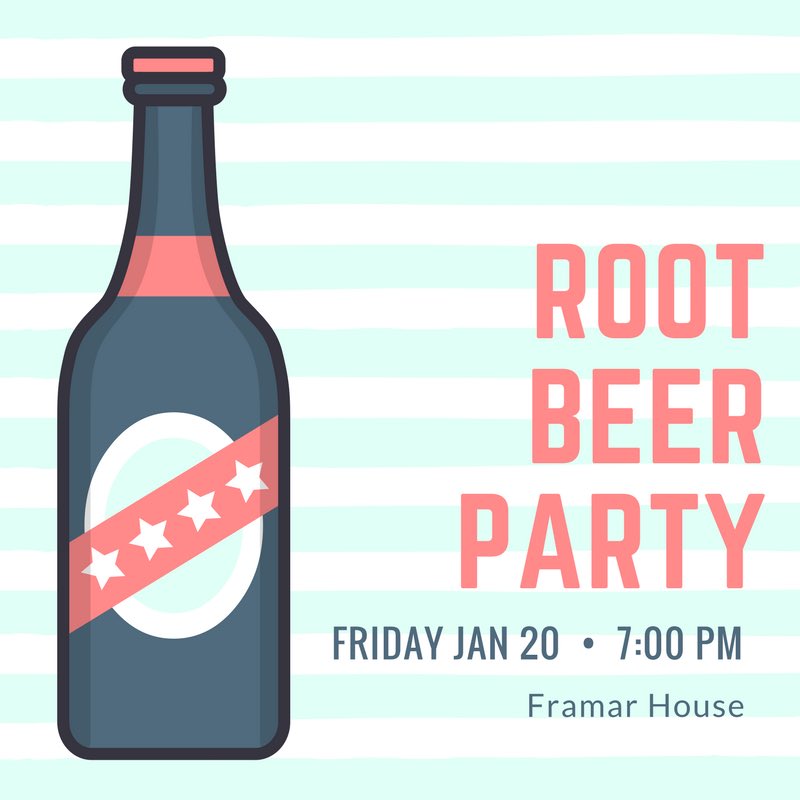 umwiv's tweet photo. Tonight we are kicking off the semester right with a root beer party! Meet at the bell tower at 7pm and head over to Framar. See you there!! https://t.co/4db2DxNkte