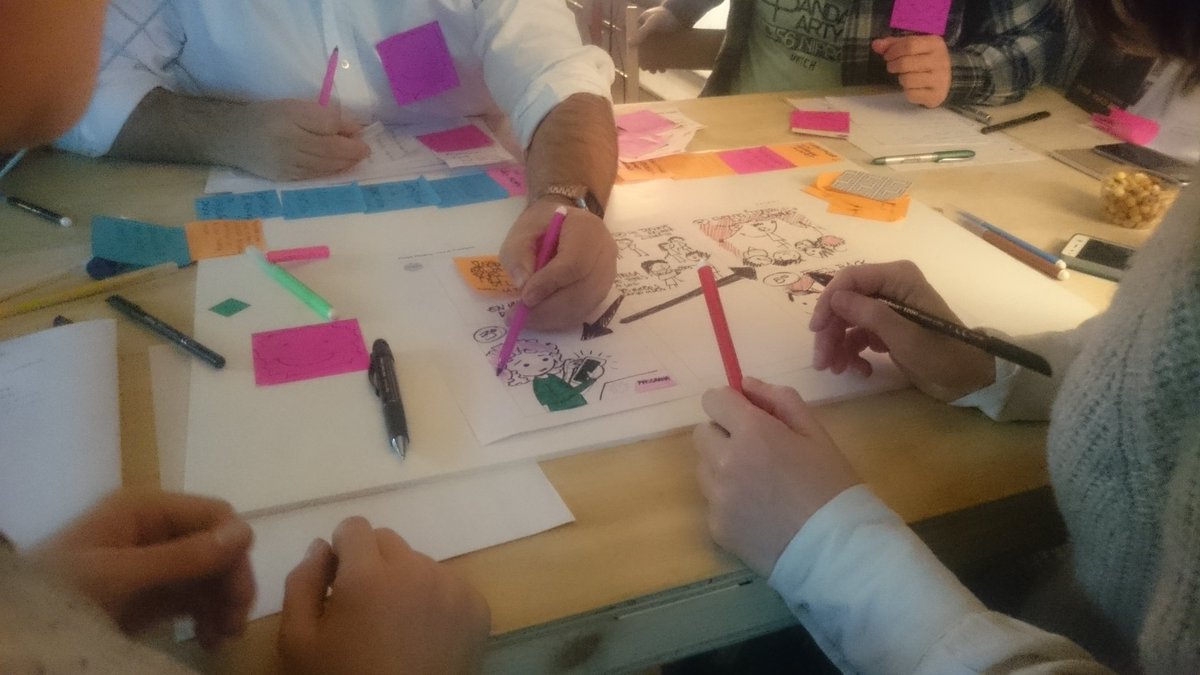 GermanGullon's tweet photo. Se recomienda que el equipo active su creatividad, se divierta y diseñe para obtener respuestas #designthinking #valbhy @Factoriamadrid https://t.co/RI9EhUgL6C