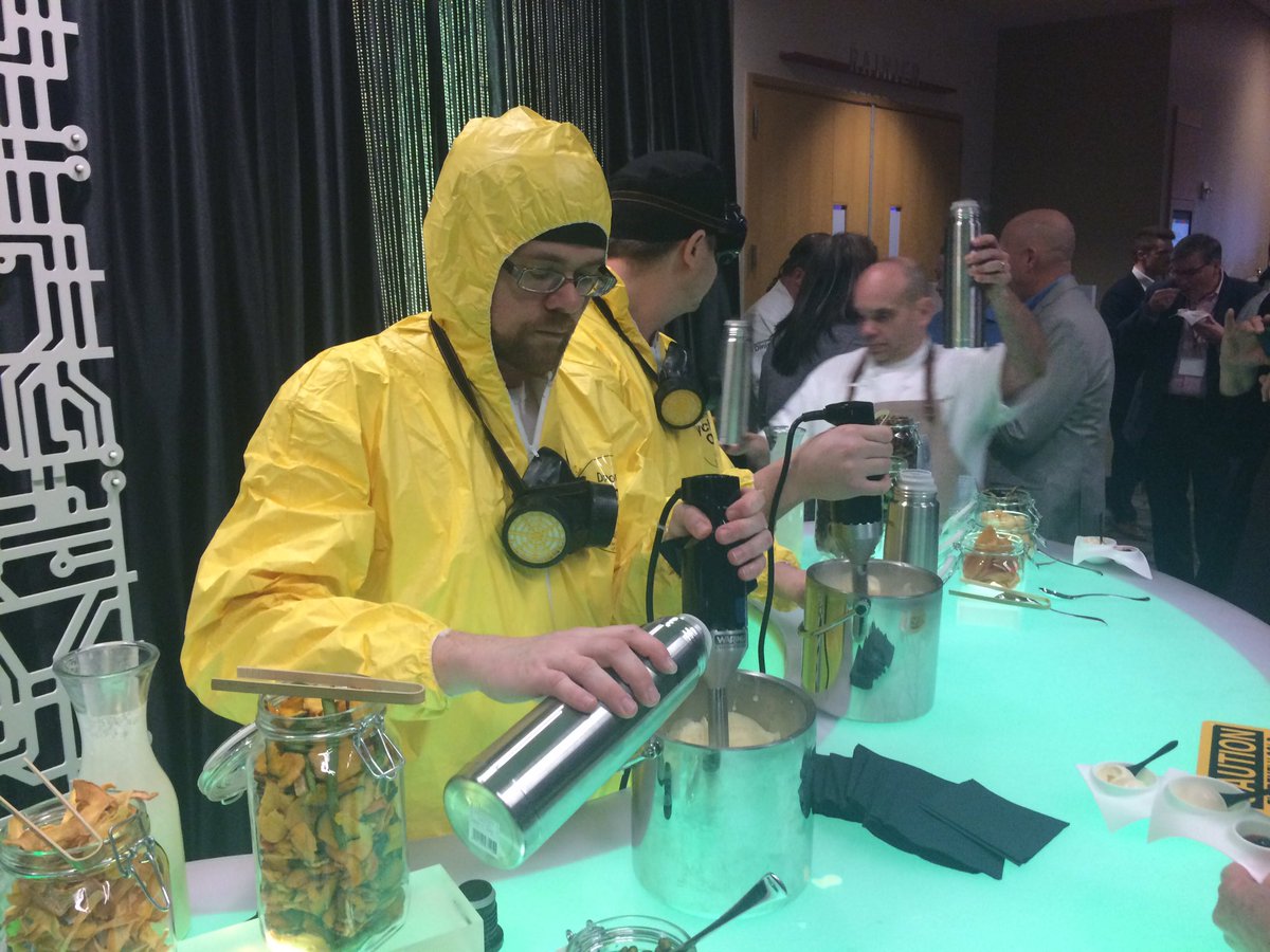 chef_eisenberg's tweet photo. - food meets technology @ #solutions5 networking break https://t.co/zmwz2tN3yk