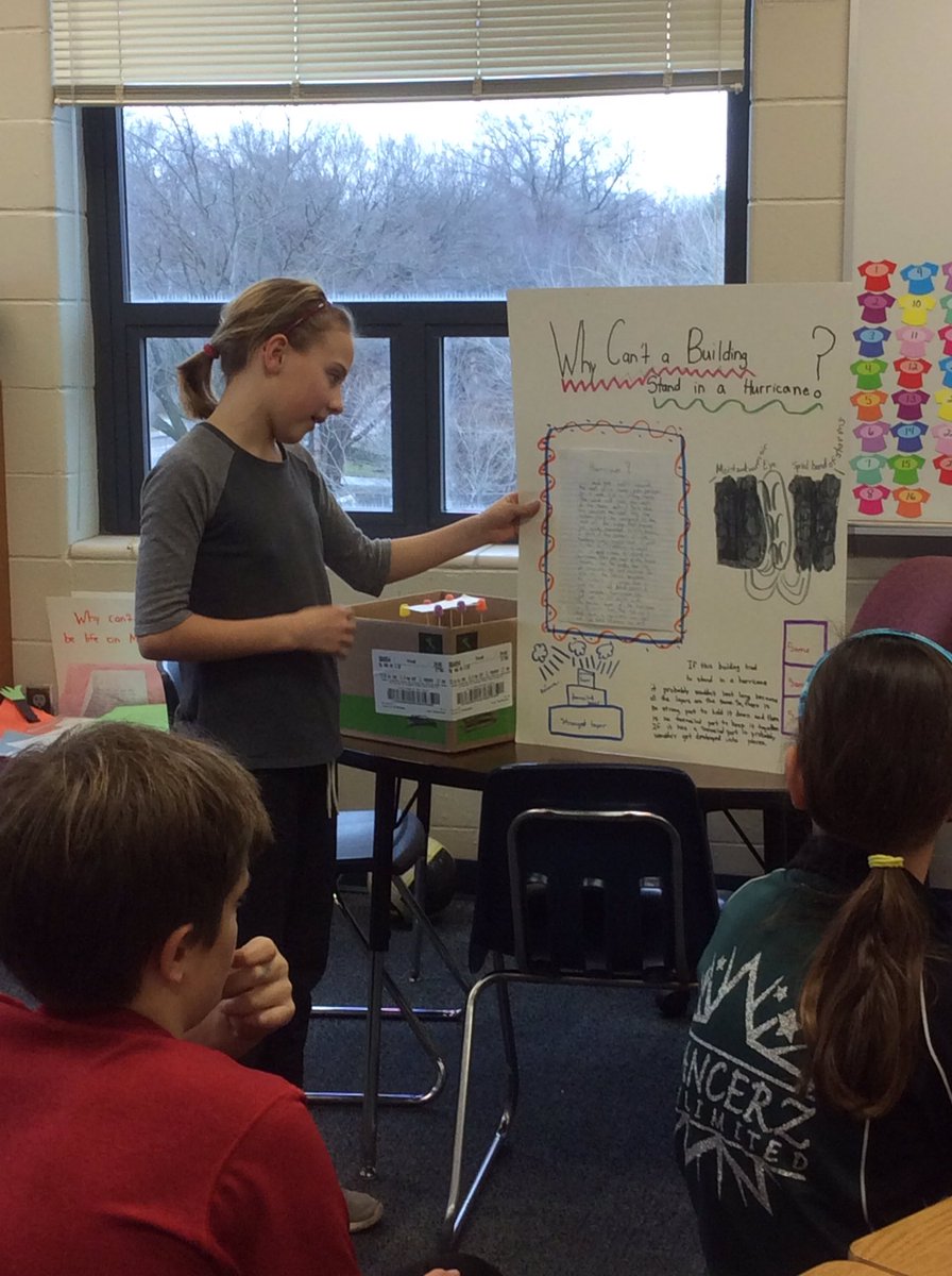 Genius Hour presentations- magnets, spider repellent, and creating hurricane proof buildings.