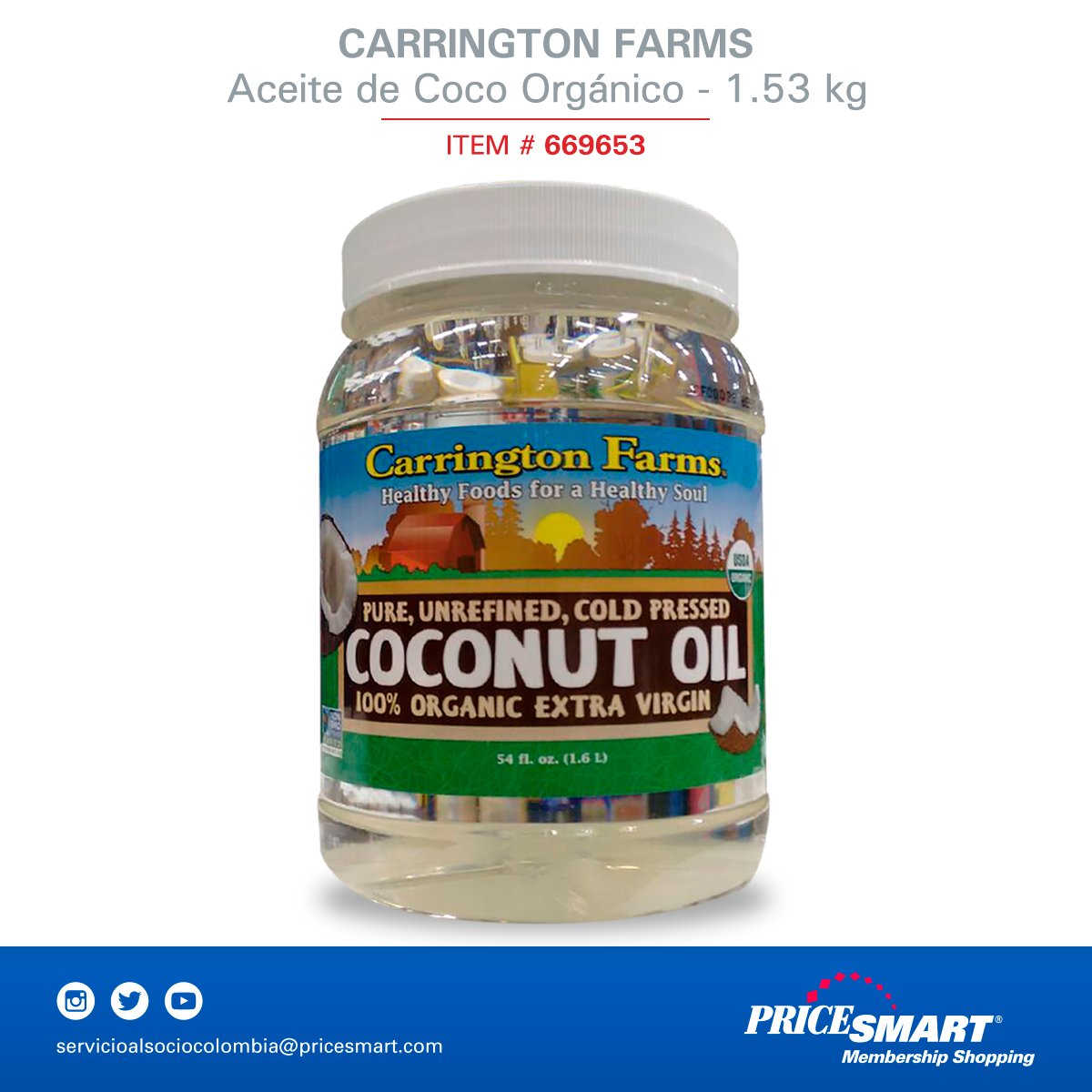 PriceSmartco's tweet photo. ¿Sabes todos los beneficios que tiene el Aceite de Coco para ti? Encuéntralo en nuestros Clubes #PriceSmartCo. https://t.co/vul8kdxKPT