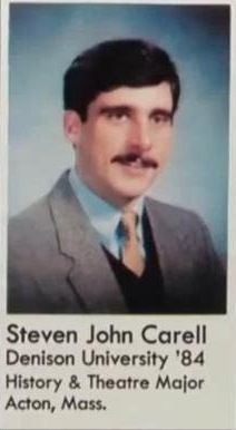 HistoryInPics's tweet photo. A college photo of Steve Carell in his early 20s, 1984. https://t.co/FW7Tx2r0MG