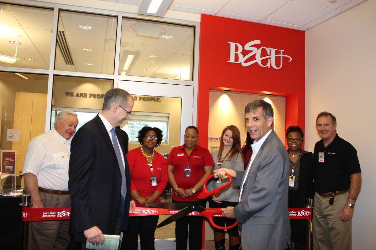 BECU's tweet photo. Ribbons have been cut and we’re open for business in S.C.! We're thrilled to serve our @Boeing members in our newest in-plant location. https://t.co/ZeLLlCmAuS