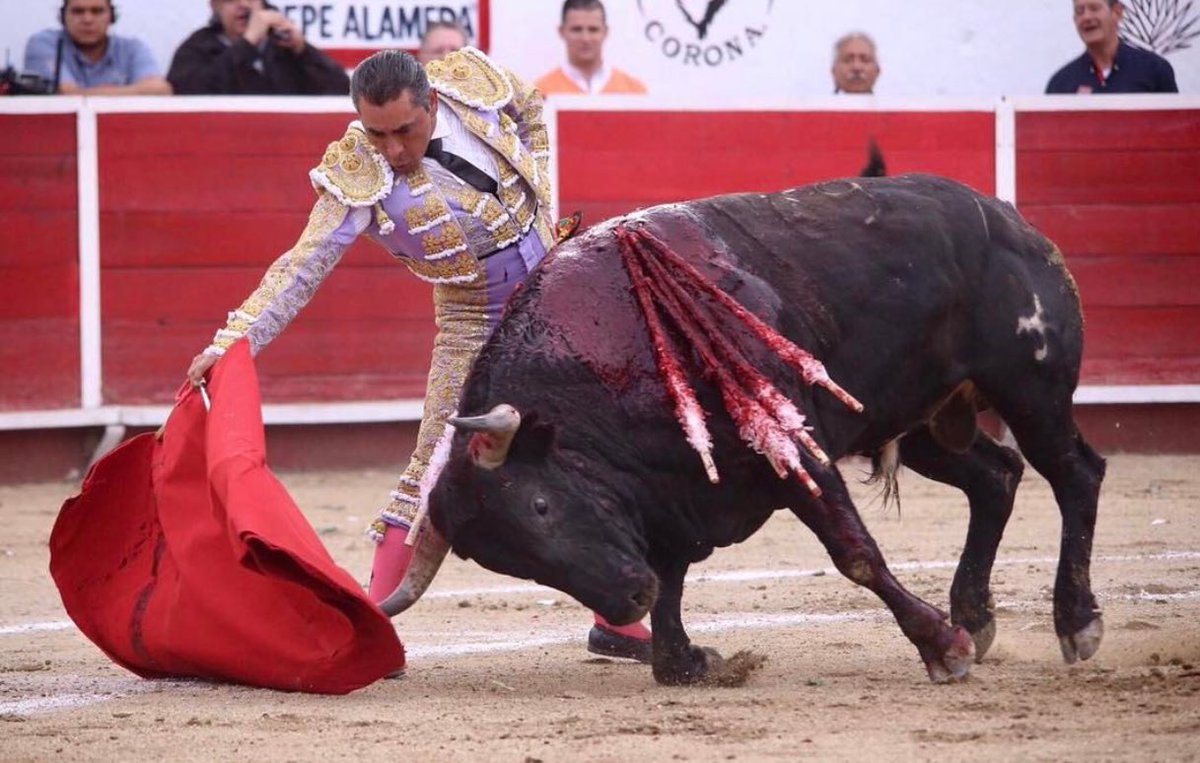 🚩El maestro Zotoluco ha saludado en el tercio tras doblar su primer toro hoy en su despedida de la afición de León!
Foto Briones