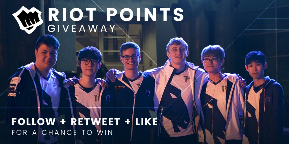TeamLiquidLoL's tweet photo. Follow us &amp; Like/RT this tweet to have a chance at winning one of five RP codes! We won't blame ya if you use it on our new summoner icon 😏 https://t.co/NR2bdcnwDS
